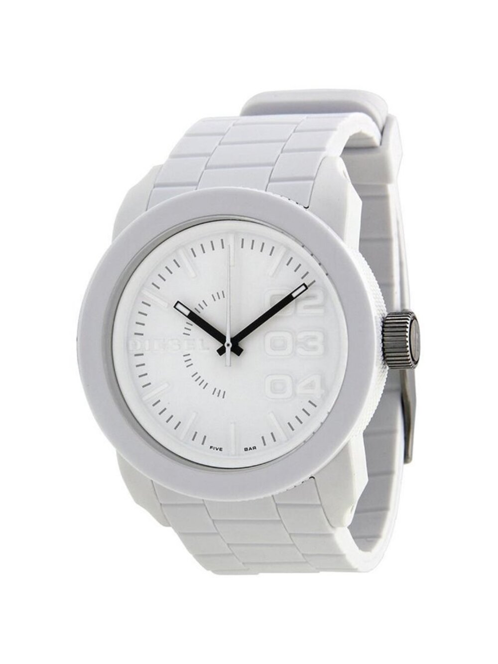 NWT Diesel Double Down White Rubber Men's Watch